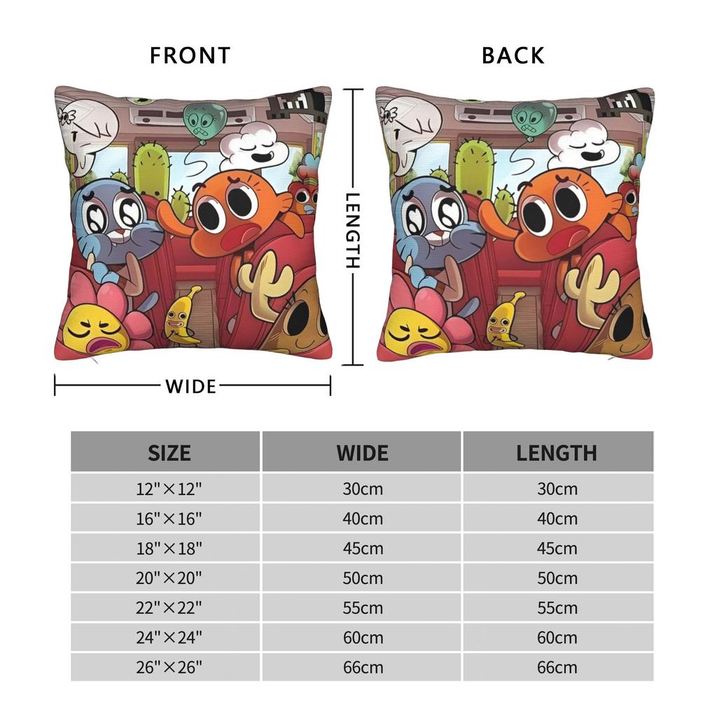 The Amazing World Of Gumballs Pillowcases Merch Printed Cushion Cover Decorative Pillow Case Cover Chair Multi Size