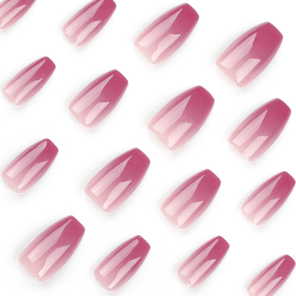 Estate Rosa Rosso Bianco Unghie Manicure Pellicola Ballerina Unghie Finte Cambiamento Graduale Pellicola per Unghie Unghie