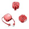 5A Bracket Retractable Three-in-One Fast-Charging Data Cable /Micro USB/Type-C Connectors for Mobile Phones Car