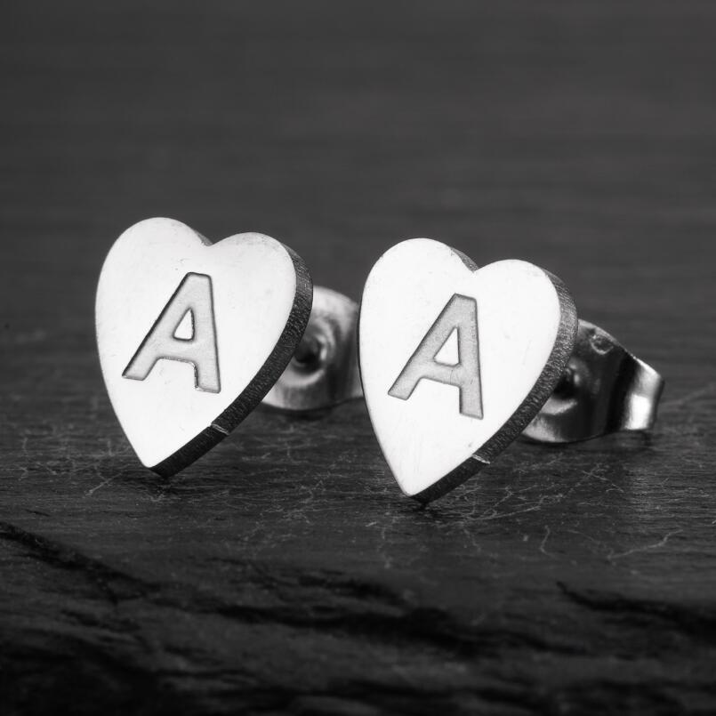 2025 Women's Retro Stainless Steel Alphabet Stud Earrings: Geometric & Simple Design