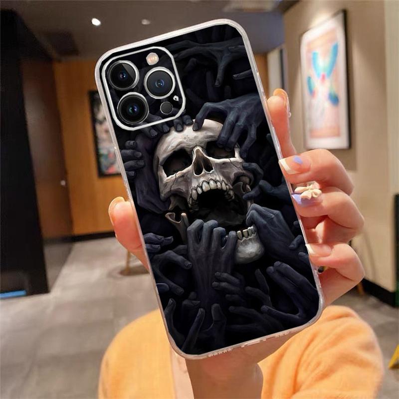 Skull Phone Case Carcasa Funda For iPhone 17 Pro Max 17 Air 16 15 14 13 Pro Max 15 16 Pro 15Plus Case