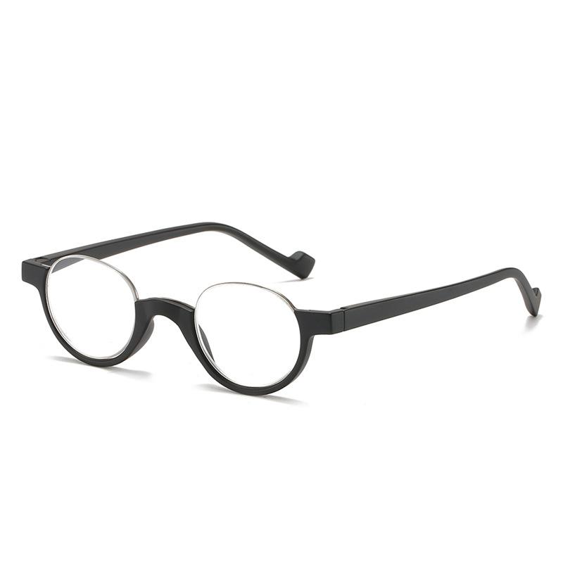 Fashion Half-Frame Reading Glasses Women'S Anti-Blue Reading Glasses Round Reading Glasses