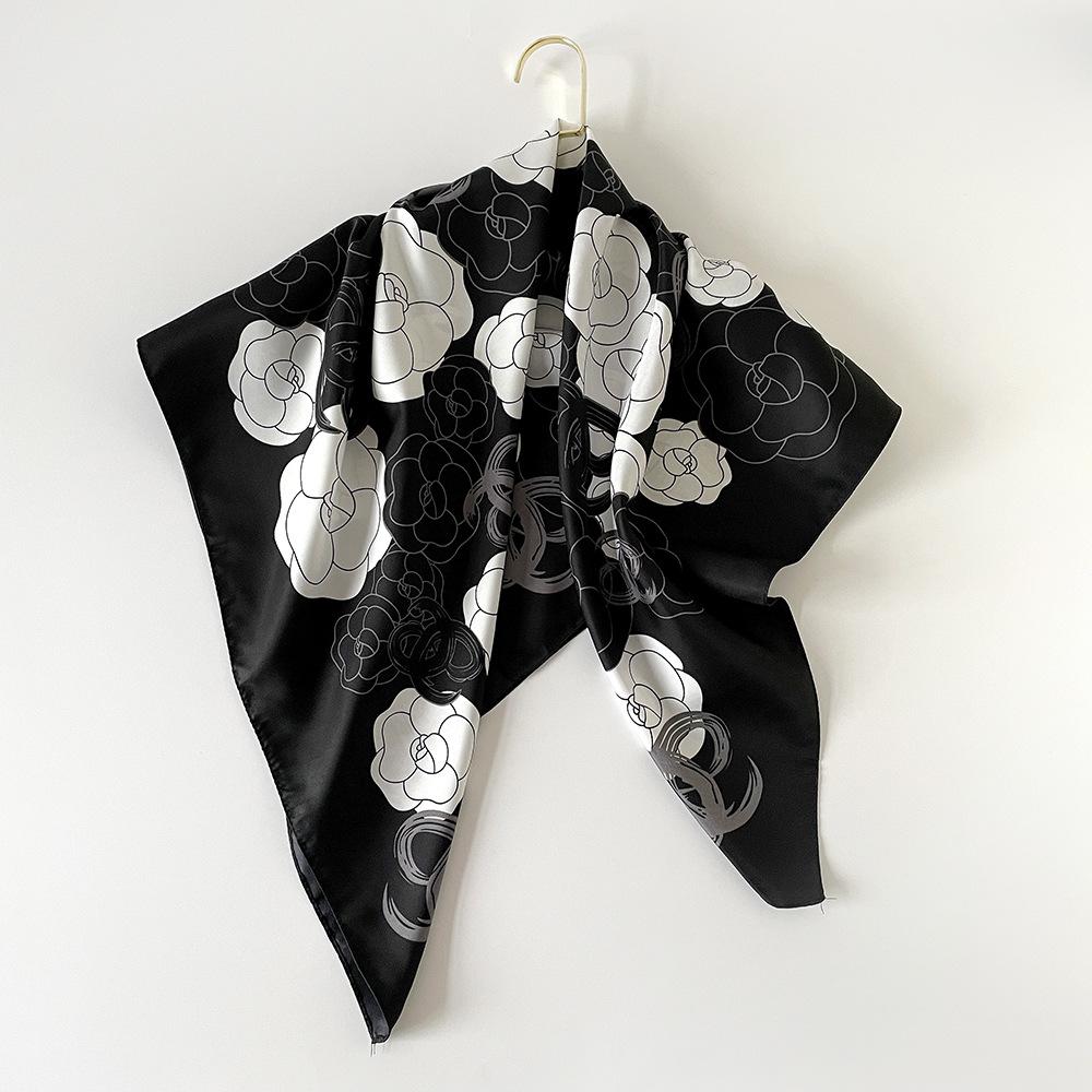 New Spring and Summer Style Twill Printed Imitation Silk Scarf for Women Fresh and Sweet Professional Scarf Printed Scarf