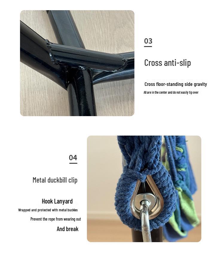 Double Outdoor Canvas Hammock: Lightweight, Anti-Roll, Detachable Stand for Camping & Children's Swing Chair