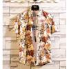 Summer Teenage Beach Vacation Floral Shirt Men's Short Sleeve Hawaiian Shirt Casual