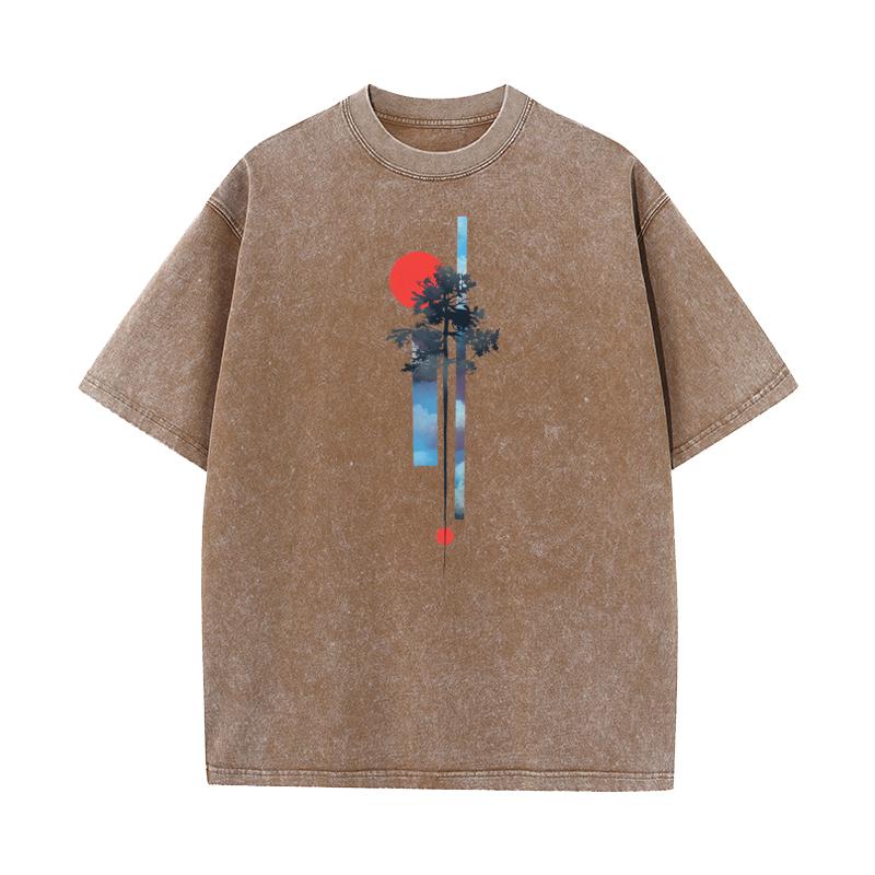 Tops Tees Abstract Natural Mother Day Short Sleeve Cotton Crew Neck Mens Washed T Shirt Printed Washed Tops Shirt Cute
