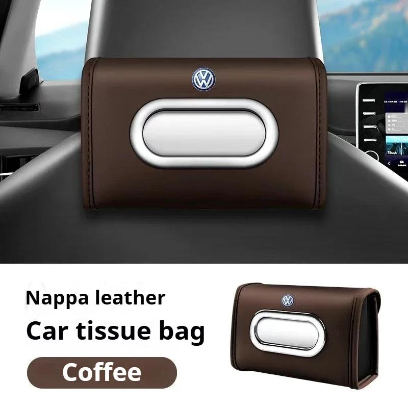 Car Tissue Box, Fashionable Leather Multi-functional Tissue Box For Volkswagen VW GTI Passat Polo Golf 3 Jetta Tiguan Touran