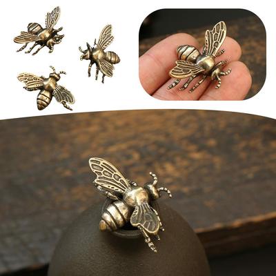 Figuras de abejas e insectos de latón macizo, miniaturas, té, escritorio, escarabajo, colección para el hogar, decoraciones X1G6