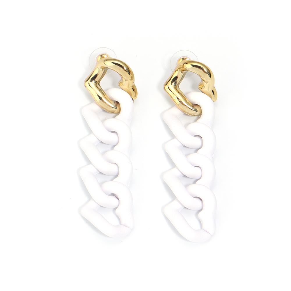 A Pair 18×67mm Acrylic Earrings Matte Colorful Heart shaped Chain Pendant For Women's Charm Earrings Gift Diy Jewelry Making