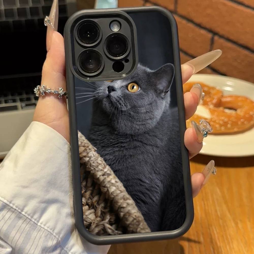 British Shorthair Cat Soft TPU Phone Case For Iphone 17 Air 16 15 14 13 12 11 Pro Max Plus Cover