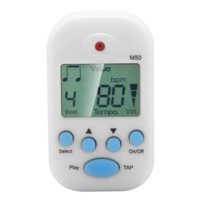 Meideal Mini LCD Digital M50 Metronomo Beat Tempo Accessorio musicale per chitarra con batteria(bianca)
