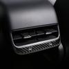 For Tesla Model 3 2017-2026 Model Y 2019-2026 Carbon Fiber Rear Air Vent Outlet USB Panel Trim Stickers Car Interior Accessories