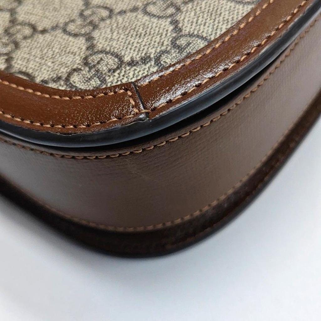 [Pre-Owned] Horsebit 1955 Logo Canvas And Leather Saddle Bag - Very Good #1JTWP5D