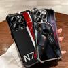N7 Mass Effect Soft Phone Case For iPhone 15 16 17 Air 14 Pro Max 16E Plus 13 12 Mini Plating Anti-Fall Fundas