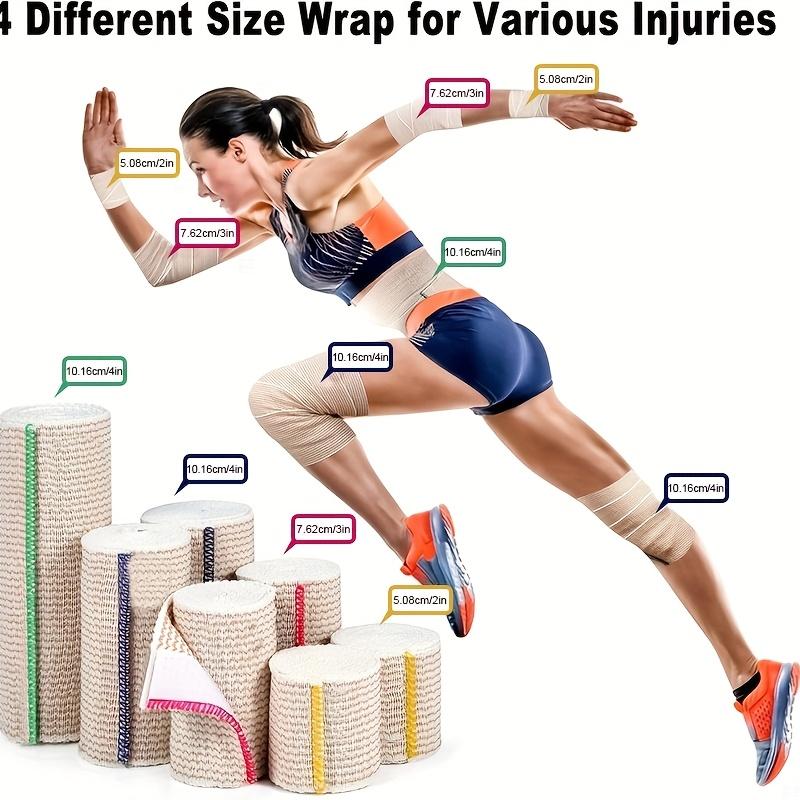 1/7pcs premium quality elastic bandage packs, reusable bandages, ideal for waist, leg, elbow and knee wraps