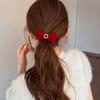 Bows of Square-cut Diamonds In Velvet Hairpin, with Sweet Charm, Hair String and Leather String Accessories