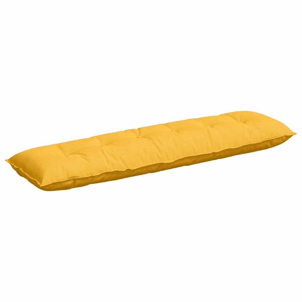 Back Cushion Light Yellow 180 x 50 cm Cord Fabric
