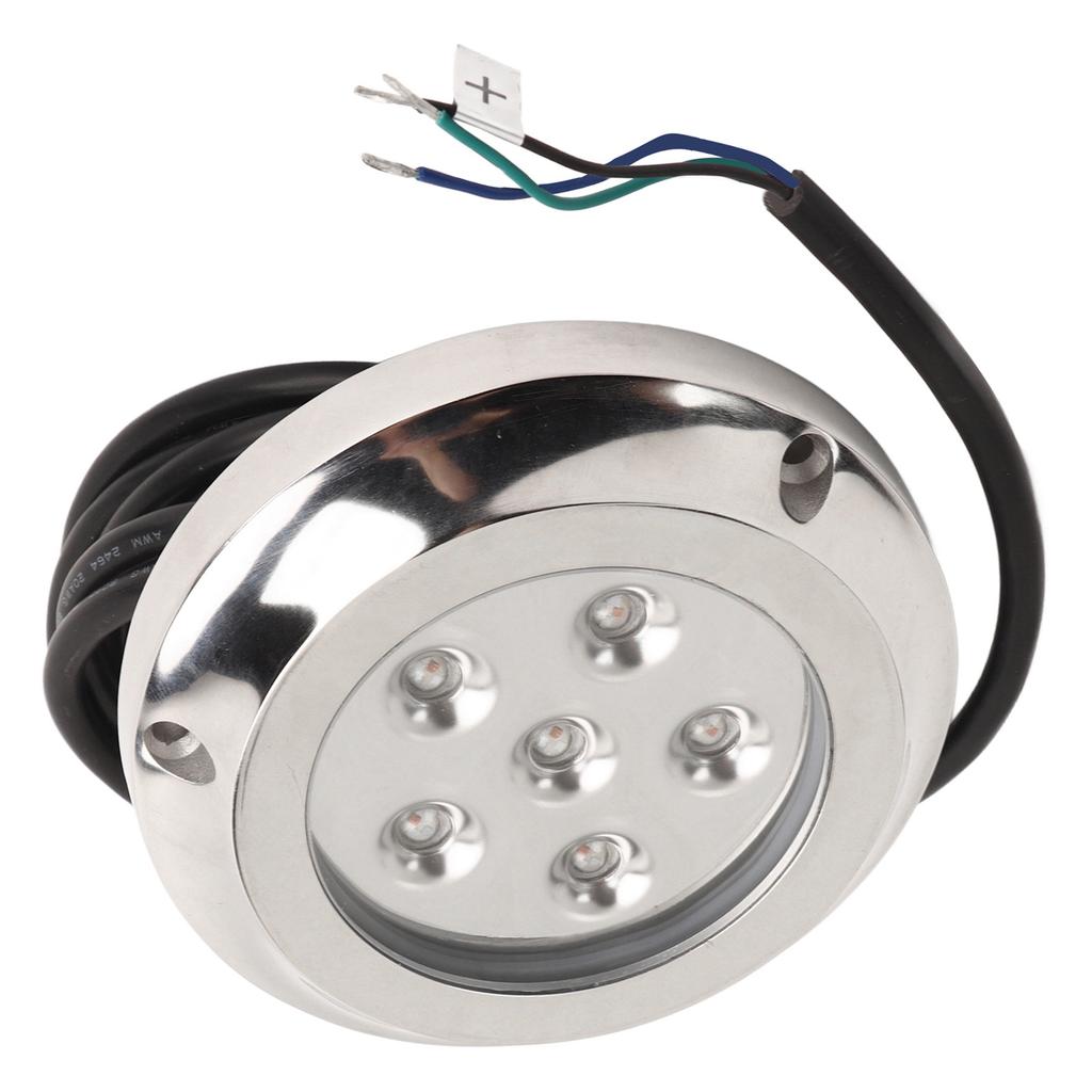 12V 24V Yacht Underwater Light 316 Stainless Steel 100 degrees Lighting Angle IP68 Waterproof 6 LED Chips Seawater Tail Dome Swimming Pool Lamp