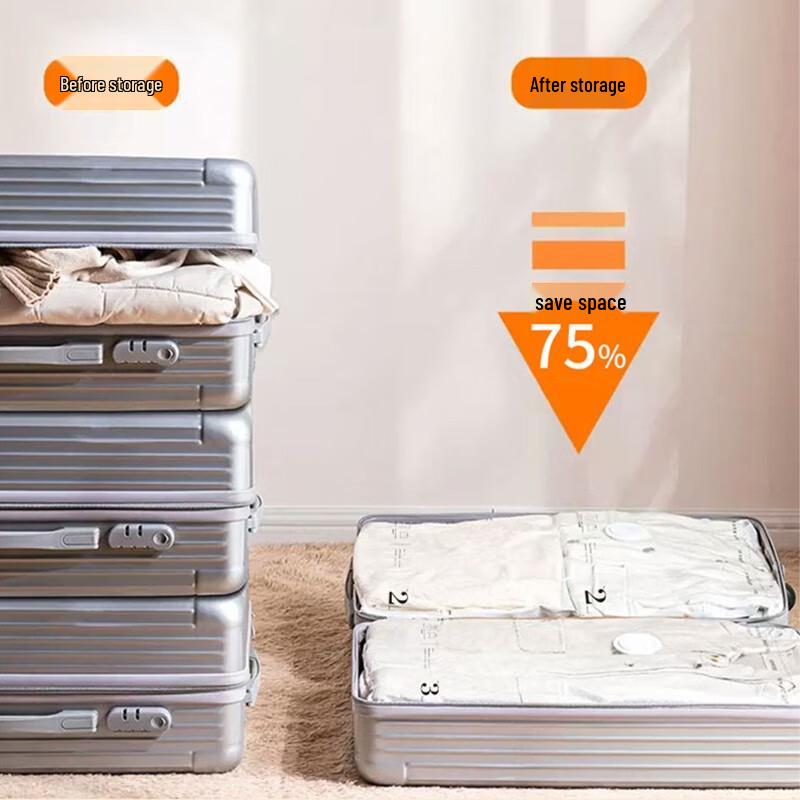 No-Pump Hand-Roll Travel Vacuum Storage Bags