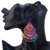 Colorful Hollow Out Earrings Women Retro Earrings Fashion Stainless Steel Jewelry