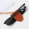 2PCS Portable Glasses Clips PU Leather Eyeglasses Holder Sunglasses Storage Sleeve for Outdoor Travel