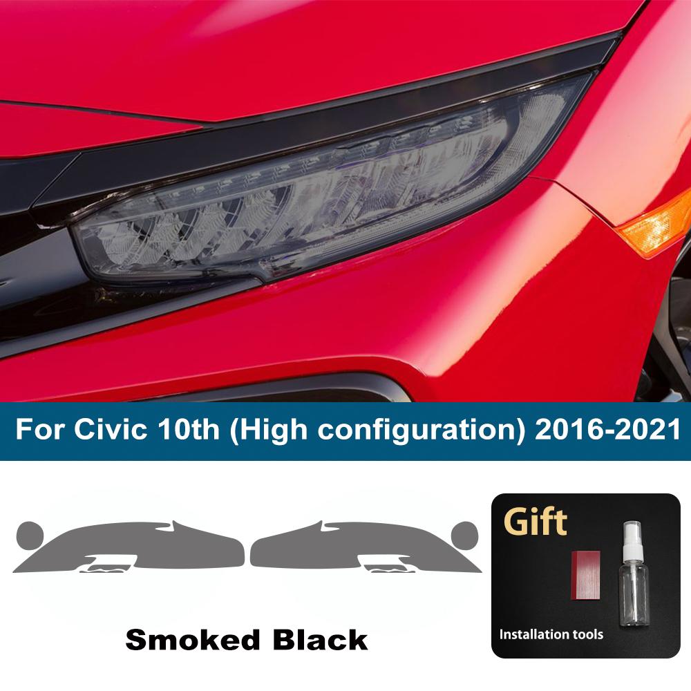 For Honda CR-V/HR-V/Vezel/Civic/Accord/Fit/Jazz/Pilot TPU Headlight Protective Film Smoke Black Anti-Scratch Vinyl Wrap Cover