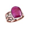 Red Ruby(Simulated) Handmade 925 Sterling Silver TwoTone Gift Ring S.9.5 t8M63