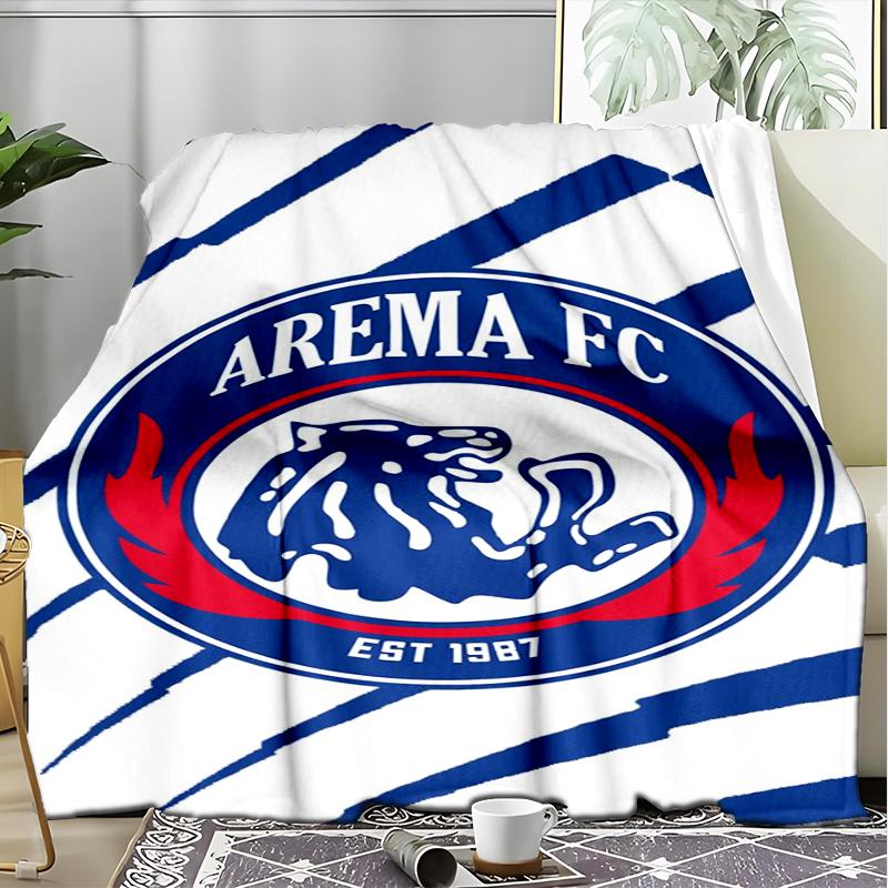 1PC Arema Football club Printed Soft Flannel Blanket Throw for Adult Bedroom Living Room Sofa Camping Travel Fan gifts Christmas Gifts