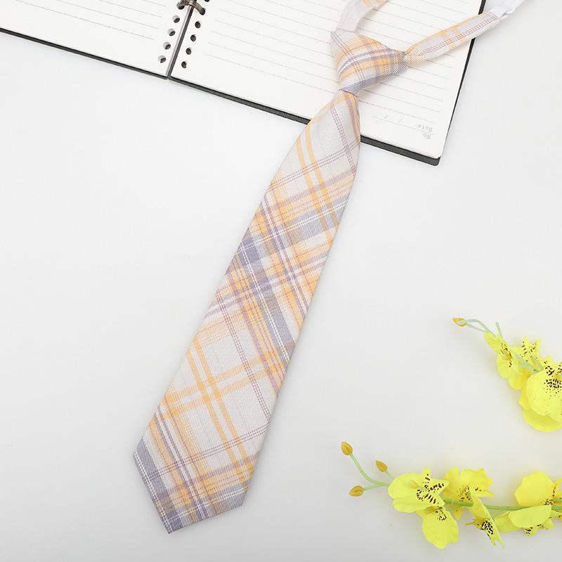 JK Маленький Галстук Женский Колледжный Стиль Ленивый Японский Клетка Форма Рубашка Галстук Студент Ins Мужской и Женский Короткие Стиль Бесплатно