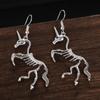 Hot Lady Women Gift Wedding Party Novel Skeleton Drop Earrings Horse Pendant Dangle Earrings