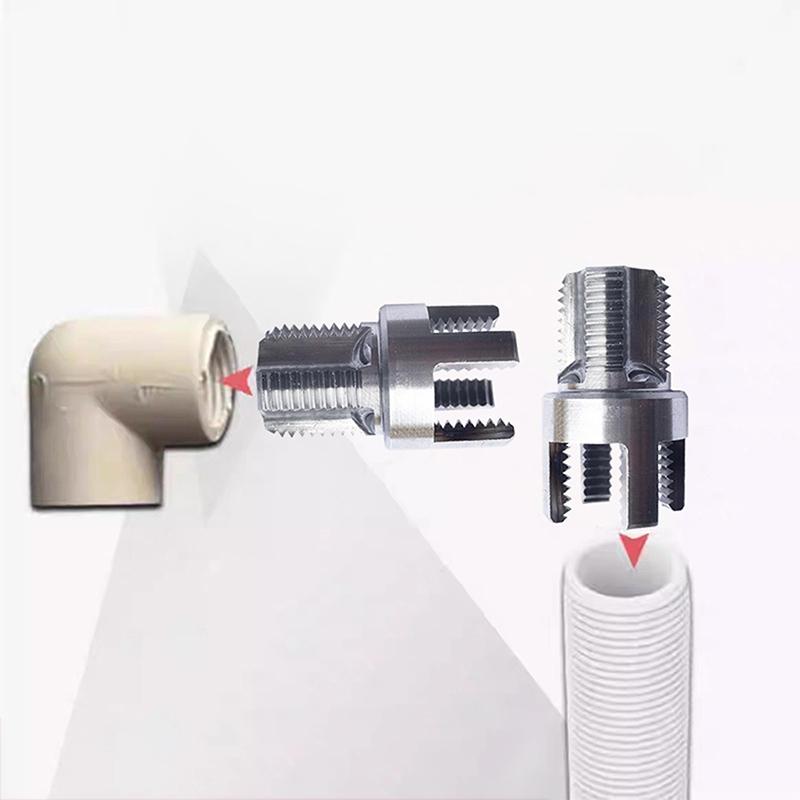 1/2" 3/4" Ppr Threader Integrated Internal External Pipe Threading Tool Electric Drill Compatible Pvc Pipe Threader Kit