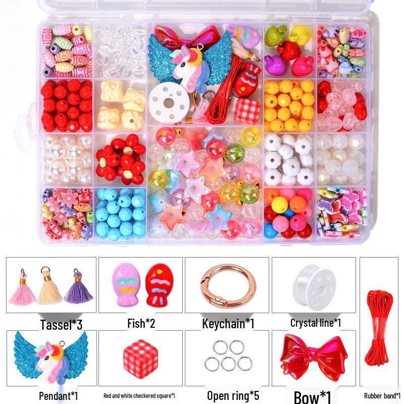 Children s Beading Craft Kit: DIY Bracelets, Necklaces & Lanyards for Girls - Educational Toy