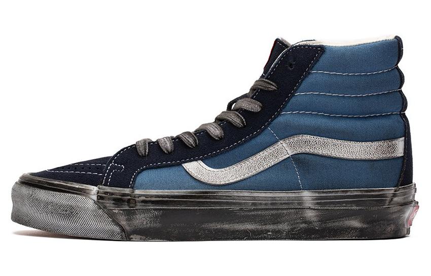 Vans Vault UA OG Sk8-Hi LX Stressed Navy Blue 35