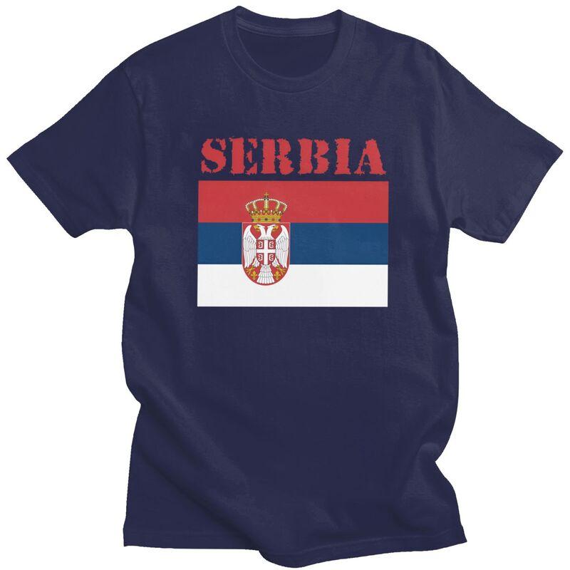 Custom Mens Serbia Flag T Shirt ShortSleeve Cotton Tshirts Tshirt Casual Tees Clothing