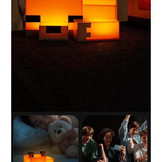 MC Game Cute Fox Night Light Soft Orange Glow Officially Licensed Decor And Desk Lamp For Gaming Room Or Kids And Tween Bedroom