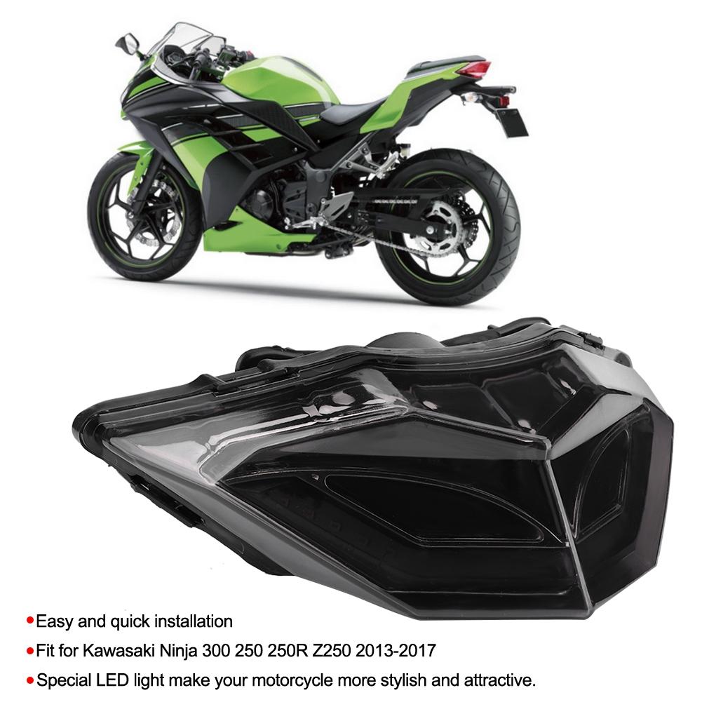 Motorcycle Tail Light with Turn Signal Brake Lamp Fit for Ninja 300 250 250R Z250(BlueRed Light )