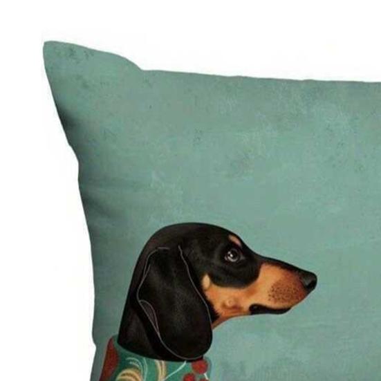 Plush Dachshund Pillow Cover Cartoon Dog Throw Pillow Case Home Living Room Bedroom Sofa Bed Decorative Rectangle Cushion Cover