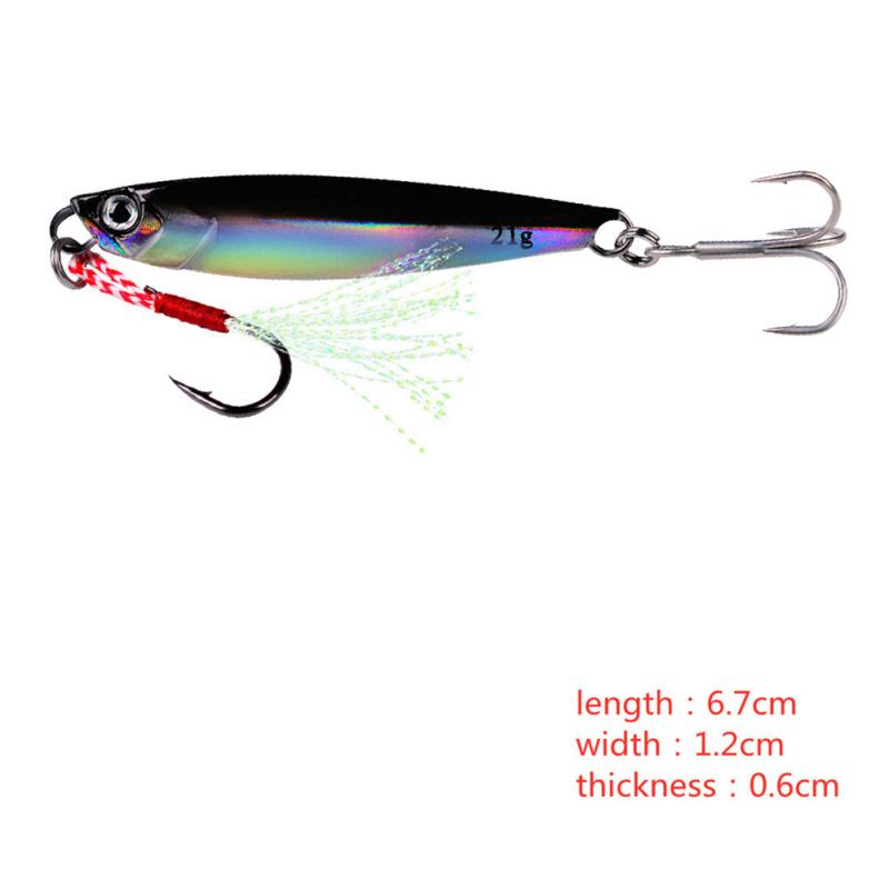Bionic Fishing Bait Luminous Long Casting Lure 5Colors Iron Plate Lead Fish