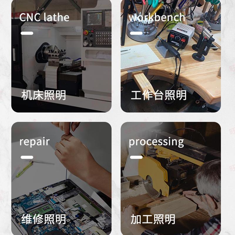 22-53cm LED Machine Tool Working Light 24V-220V Waterproof Explosion-proof Lighting CNC Lathe Three-proof Industrial Lighting