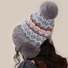 Thickened and Warm Wool Hat Lei Feng Hat for Women Knitted Furry Face Showing Small Northeast Snow Ear Protection Hat
