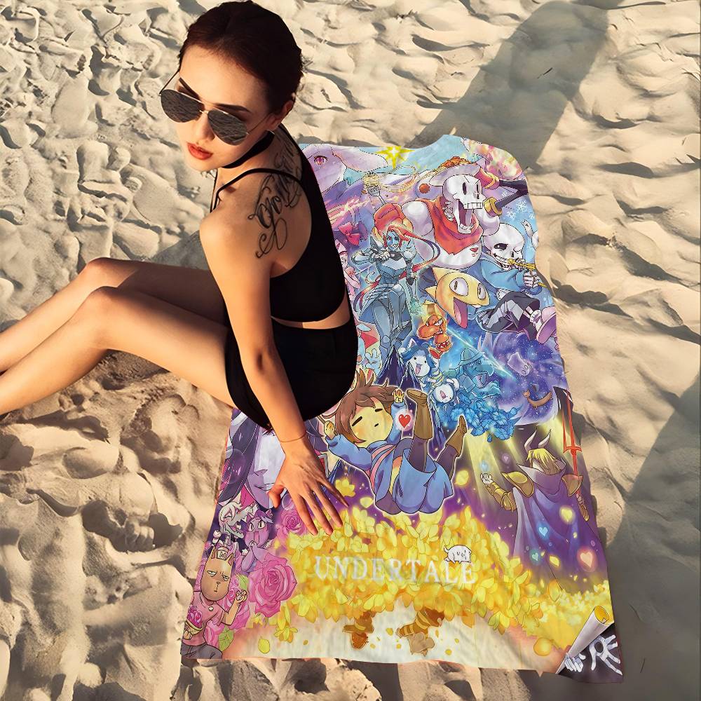 Game U-Undertale Bath Towel Microfiber Soft Water Absorbing Breathable For Girl Kids Decorative Cartoon Beach Towel
