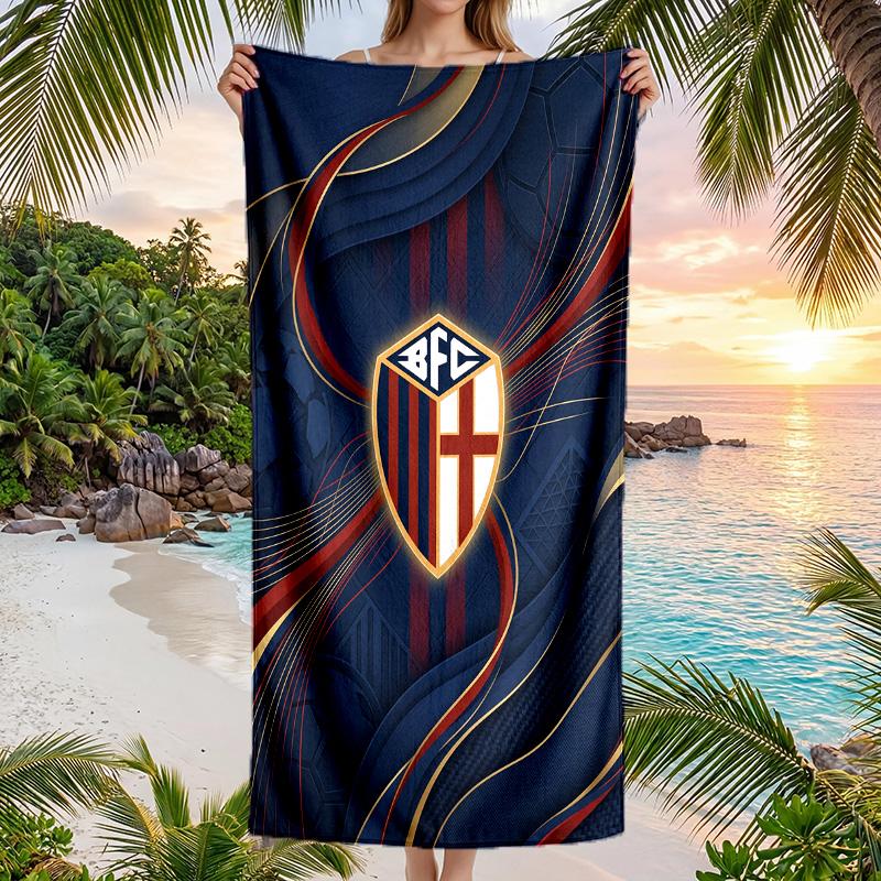 Bologna FC Druck Schnelltrocknendes Strandtuch Mikrofaser Saugfähig Tragbares Reise-Badetuch