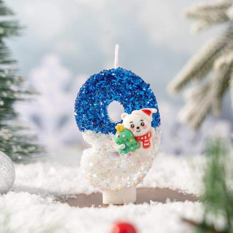 

Инновационное украшение атмосферы рождественской вечеринки Снеговик Цифры Свечи 9