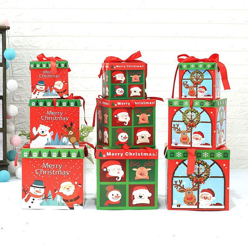 3pc Premium Large Christmas Eve Gift Box Set With Beautiful Lid And Festive Ribbon