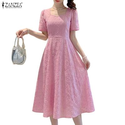 Women Elegant Summer Casual Short Sleeve Dress