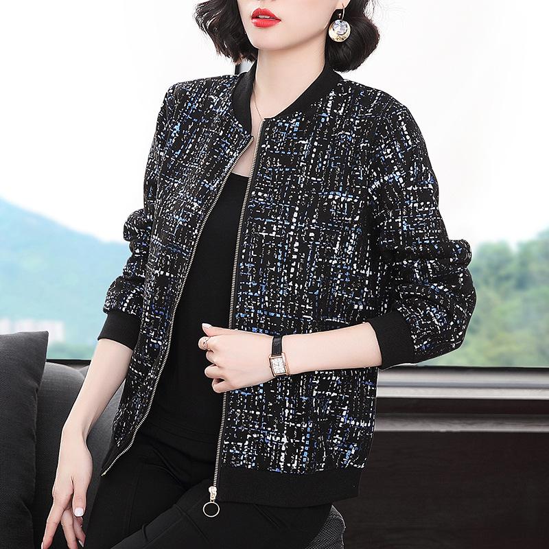 

Women s 2023 Autumn/Winter Slim Fit Casual Loose Outerwear - Stylish Short Coat for Middle-Aged Moms 4XL синій