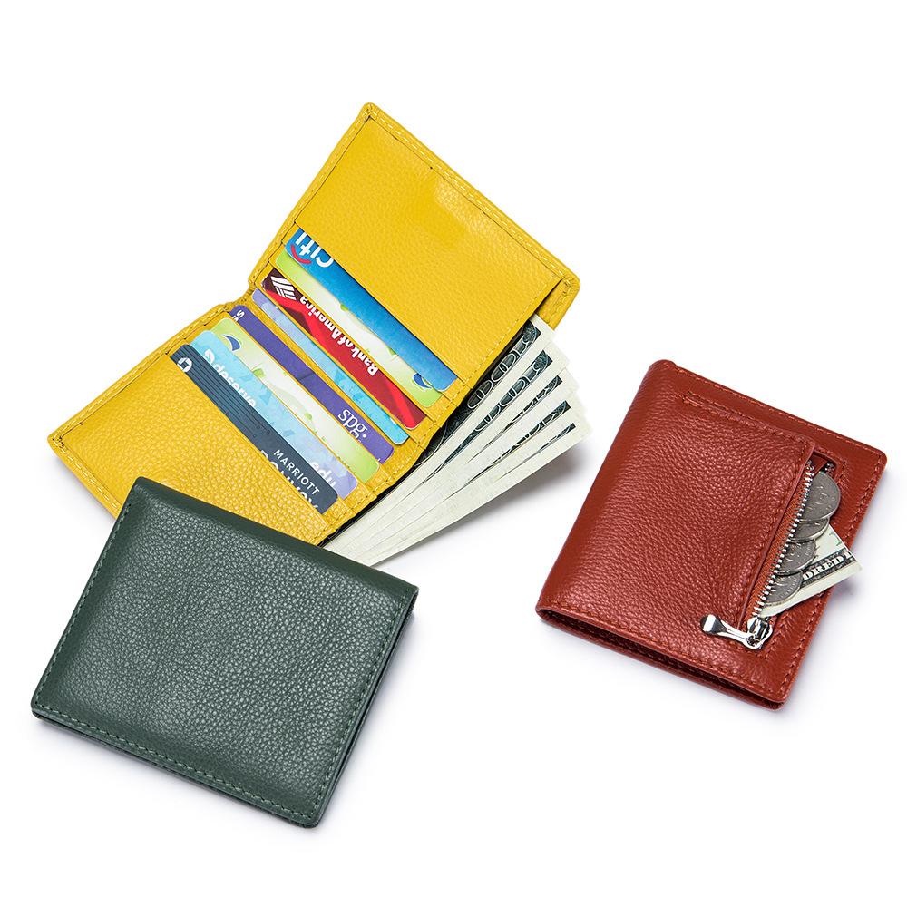 Ultra-thin Multi-card Position Short Wallet New First-layer Cowhide Simple Wallet Women's Soft Leather Change Bag Large Capacity