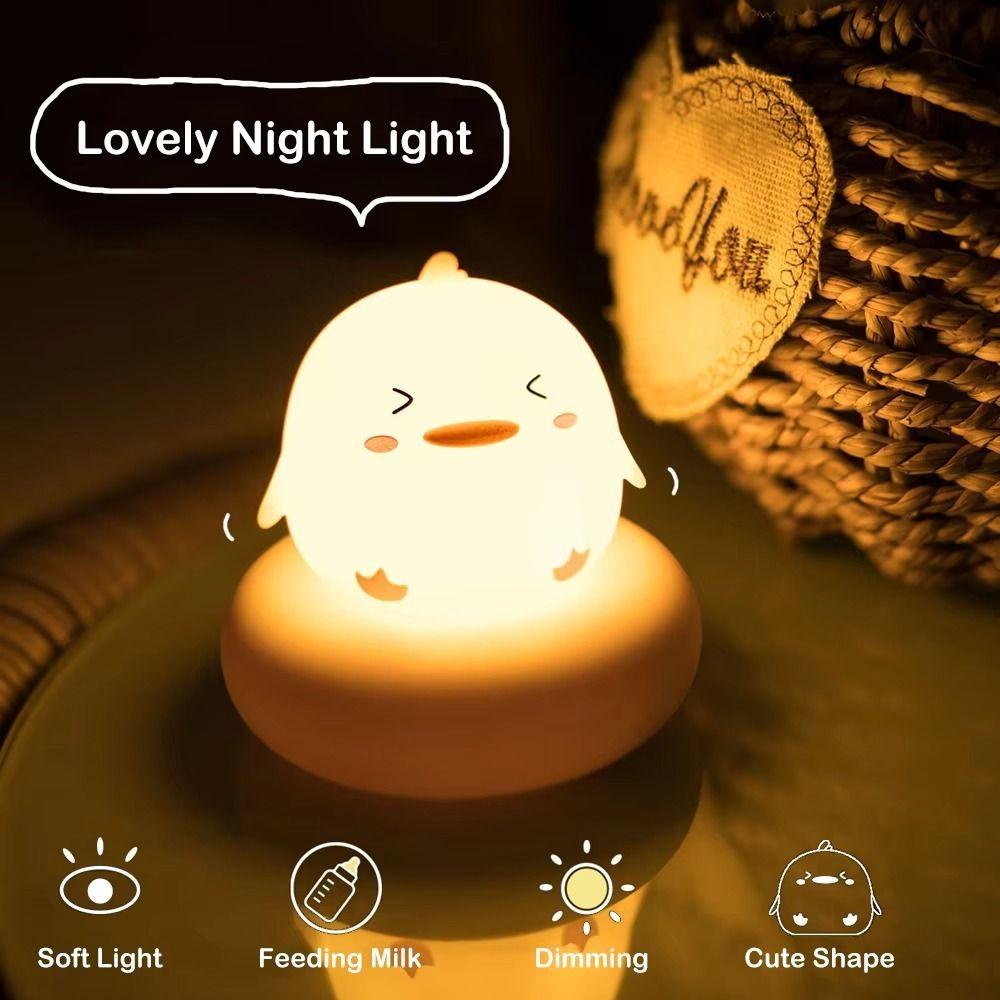 USB Rechargeable Animal Night Light 3 Level Dimmable Breastfeeding Nightlight New Nursery Lamp