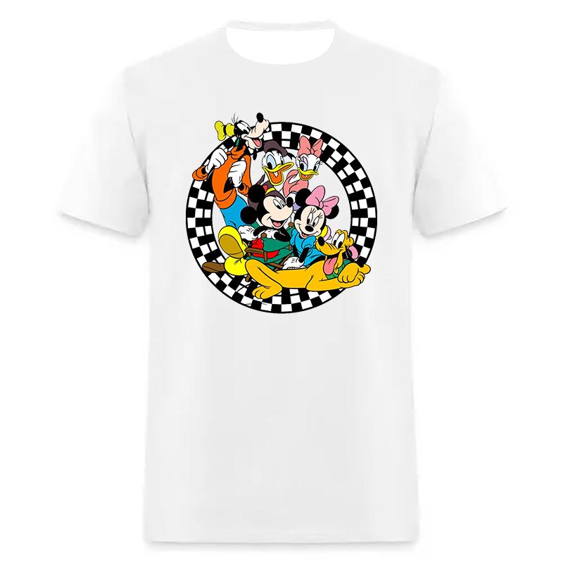 White Short Sleeves T-Shirt For Women Men Disney Mickey Minnie Cotton New In Tops & Tee Fashion Clothing Daily Casual Streetwear