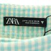Unused ZARA Gingham Check Pattern Flare Pants M Mint Green Women Used